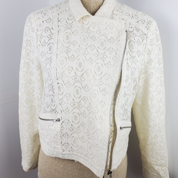 ALIE women off white blazer size Large cotton - Picture 6 of 16